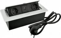 Удлинитель AQ PLUG-X H2 горизонтальный 2xSCHUKO 1xUSB А 1xUSB C, алюминий Удлинитель AQ PLUG-X H2 горизонтальный 2xSCHUKO 1xUSB А 1xUSB C, алюминий
